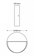 IT5261 8 LED 4W IP65 d150x37mm Светильник настенный уличный темно-серый