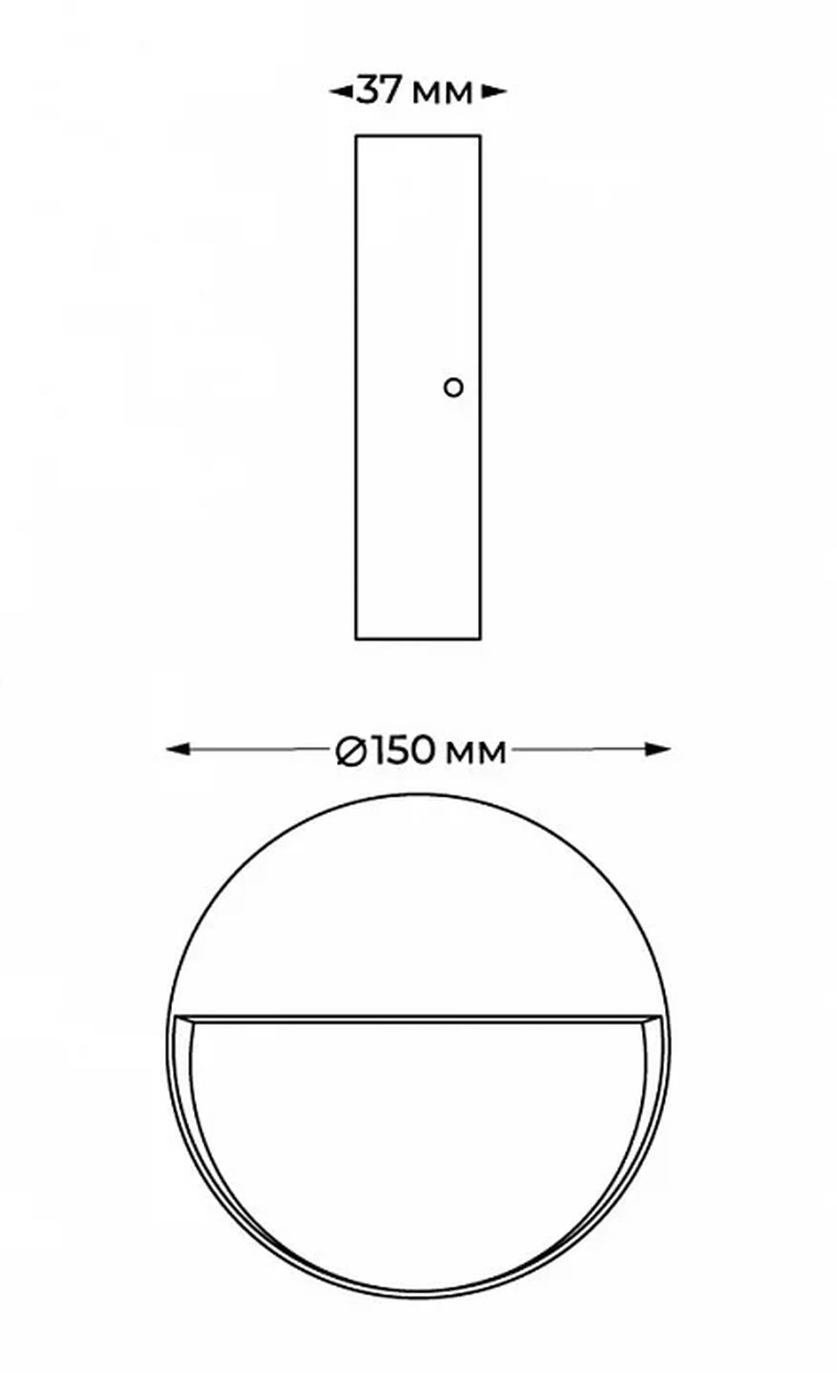 IT5261 8 LED 4W IP65 d150x37mm Светильник настенный уличный темно-серый