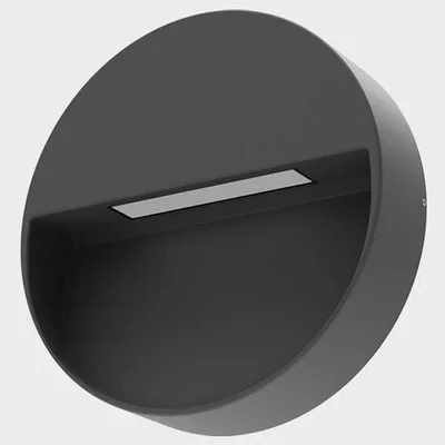 IT5261 8 LED 4W IP65 d150x37mm Светильник настенный уличный темно-серый