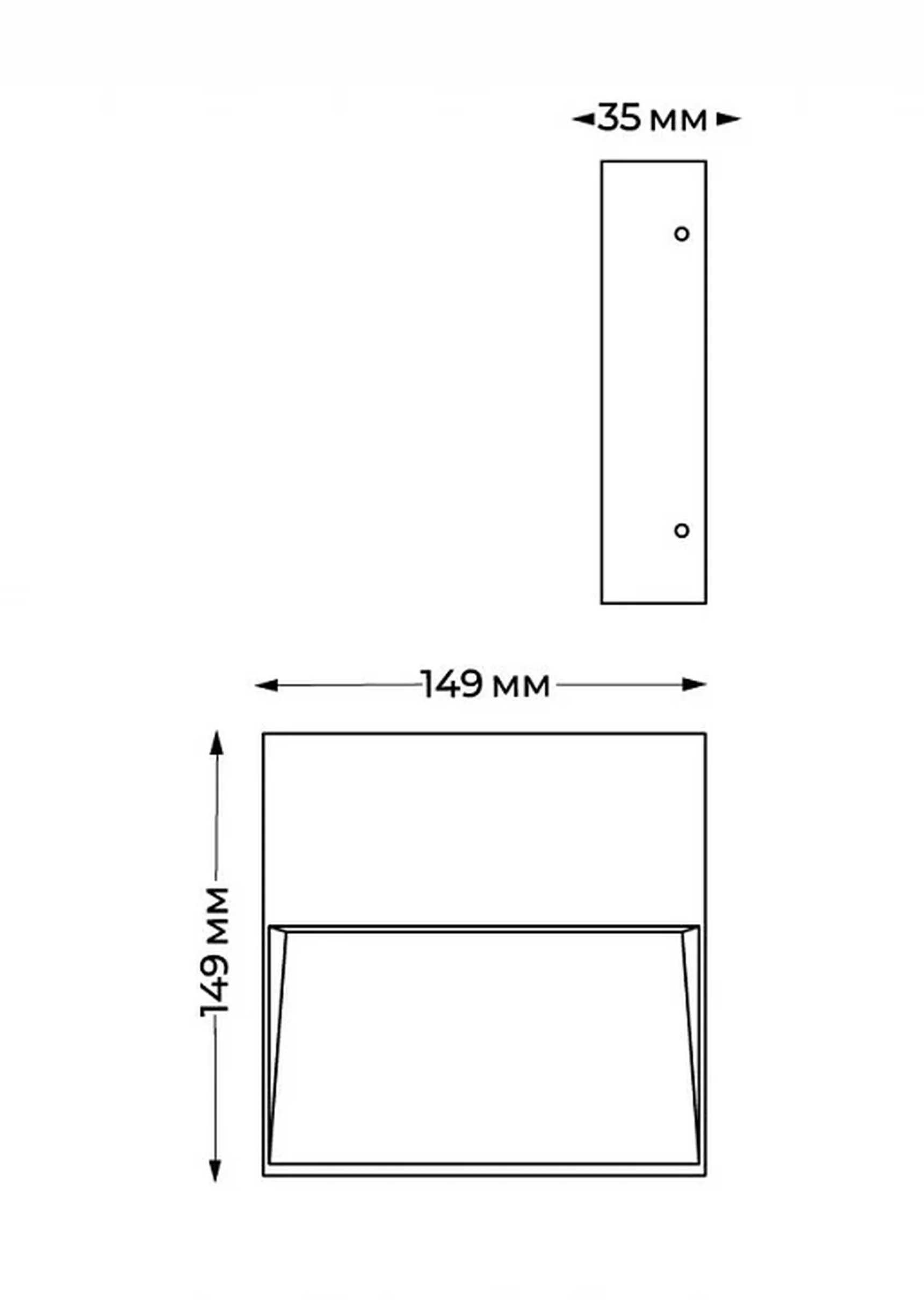 IT5262 8 LED 4W IP65 149х h149x35mm Светильник настенный уличный темно-серый
