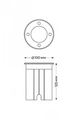 IT8308 LED GU10 IP67 d100xh125 светильник грунтовый уличный нержавеющая сталь