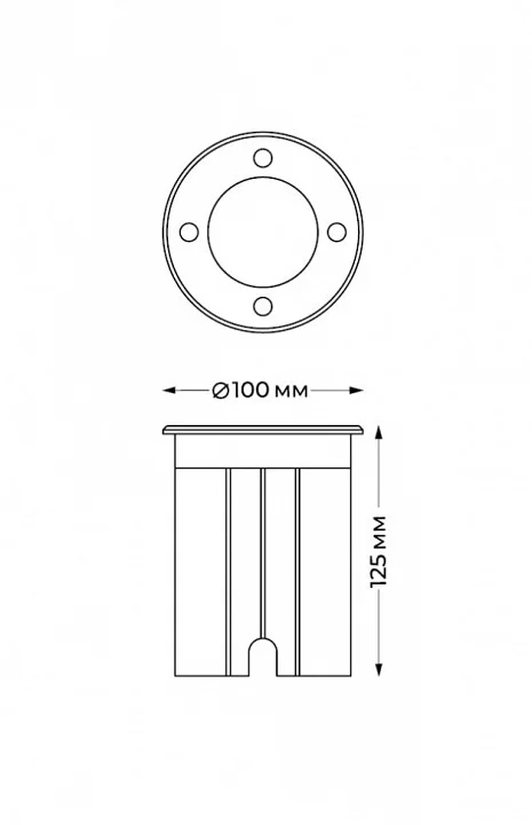 IT8308 LED GU10 IP67 d100xh125 светильник грунтовый уличный нержавеющая сталь