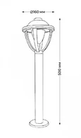 IT9005 50 LED 10W IP65 d160xh500 светильник ландшафтный уличный темно-серый