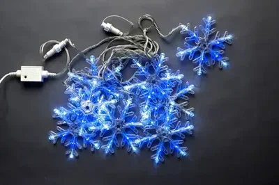 СНЕЖИНКИ с контр.LED-SNOW-CL(198)-240V-B/W