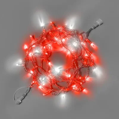 Светодиодная гирлянда INOXHUB Нить 10м, 100 LED, соединяемая, с мерцанием, 24В, IP65, прозрачный провод, КРАСНАЯ