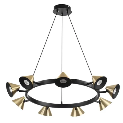 8233/9 COMFI LN25 черный/золото, металл Подвесной светильник GU10 LED 9*7W 220V LAMINA