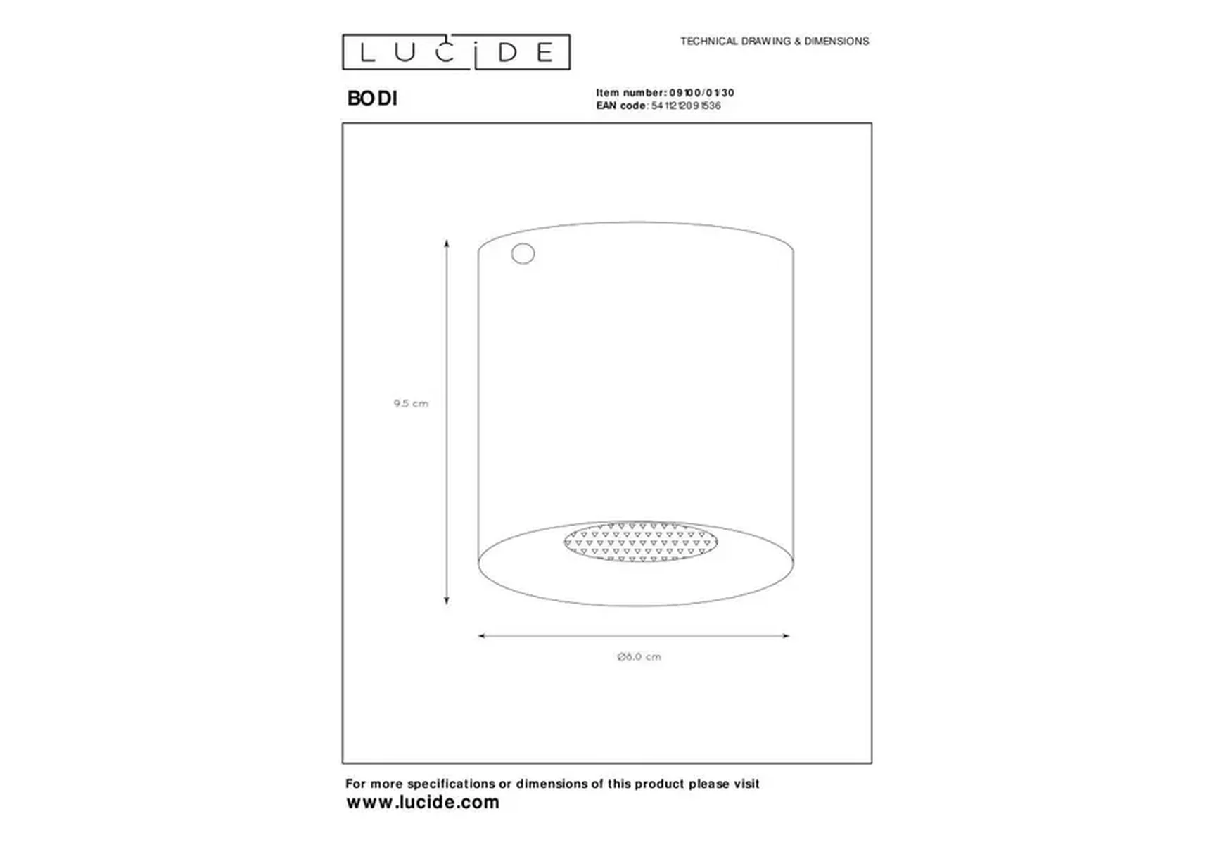Потолочный светильник Lucide Bodi 09100/01/30