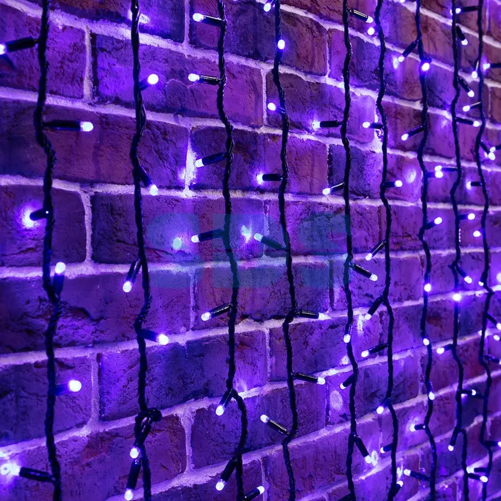 Гирлянда Светодиодный Дождь 2х6м, эффект водопада, черный провод, 230 В, диоды СИНИЕ, 1520 LED