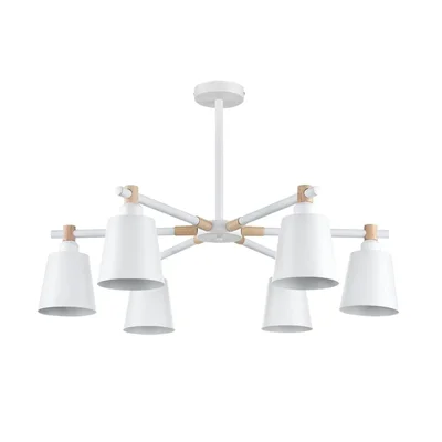 8097/6C MODERNI LN25 белый/белый металл, дерево/металл Люстра потолочная Е27 6*60W 220V ROSALINA