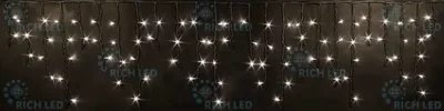 Светодиодная бахрома 112 LED, 6 Ватт, IP54, для улицы и помещения, провод черный, Свечение: постоянное, RL-i3*0.5-B/WW