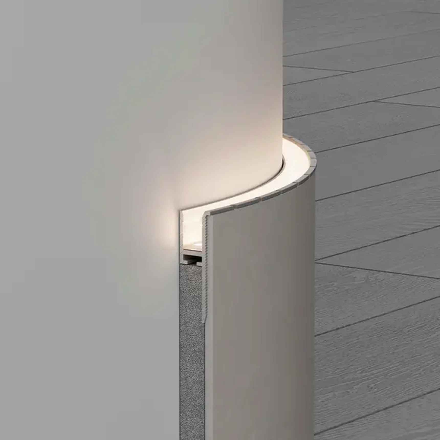 Профиль WALL-FANTOM-BENT-W10-SIDE-2000 ANOD (Arlight, Алюминий), 043694