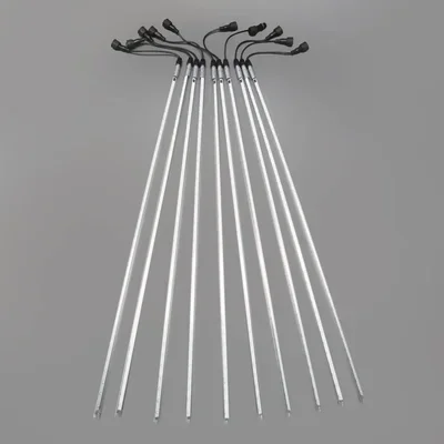 Комплект Тающие сосульки, 10 штук, 12В, IP65, 10×0.8м, чёрный ПВХ, БЕЛЫЙ