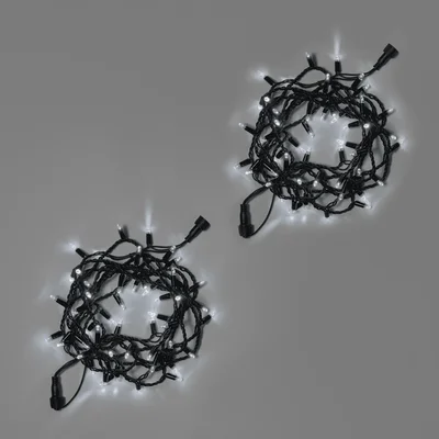 Светодиодная гирлянда INOXHUB Нить 10м, 100 LED, соединяемая, 220В, IP65, чёрный резиновый провод 2.3мм, БЕЛАЯ