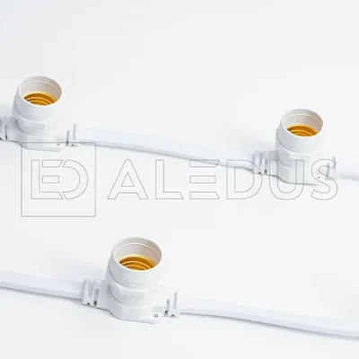 Белт лайт ALEDUS бухта 50 м, белый провод, ПВХ, шаг 40 см, Е27