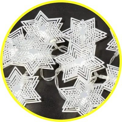 Светодиодная гирлянда NGF-D011-10СW-2AA-звездочки (металл)