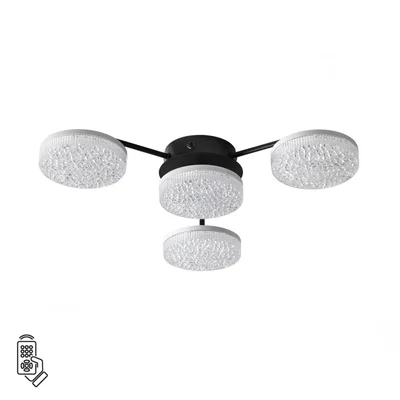 8236/4CL LEDIO LN25 черный, металл/акрил Люстра потолочная с пультом ДУ LED 55W 3000-6000К 220V DIDANA