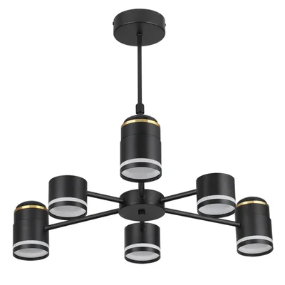 8234/6C COMFI LN25 черный, металл/акрил Люстра потолочная LED GX53 6*10W + LED-проектор 3*5W 2700К 220V VIRSAVA