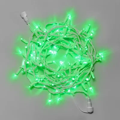 Светодиодная гирлянда INOXHUB Нить 10м, 100 LED, соединяемая, 24В, IP65, белый резиновый провод 3.3мм, ЗЕЛЕНАЯ