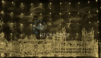 Светодиодные водопады 336 LED, 200 Ватт, IP54, для улицы и помещения, провод Прозрачный, Свечение: 8 режимов, RL-WF3*2C4/1-T/WW