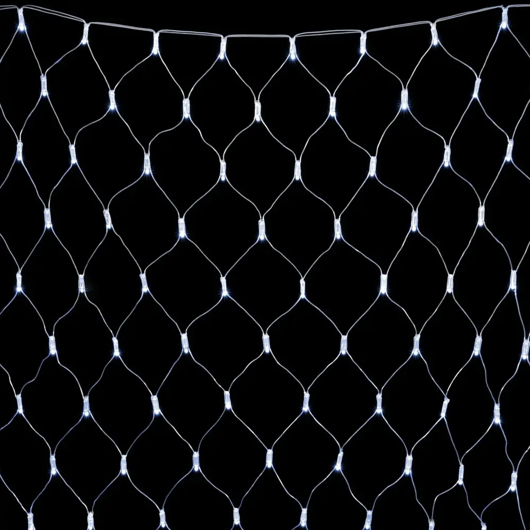 Светодиодная Сеть с Колпачком 2 x 2 м Белая 220В, 256 LED, Провод Прозрачный ПВХ, IP65