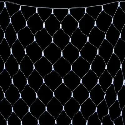 Светодиодная Сеть с Колпачком 2 x 2 м Белая 220В, 256 LED, Провод Прозрачный ПВХ, IP65