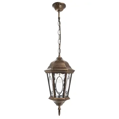 Светильник садово-парковый, 60W 230V E27 черное золото, PL164 (малый,на цепочке 500мм)