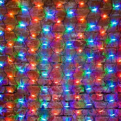 Гирлянда Сеть 2x3м, черный КАУЧУК, 432 LED Мультиколор