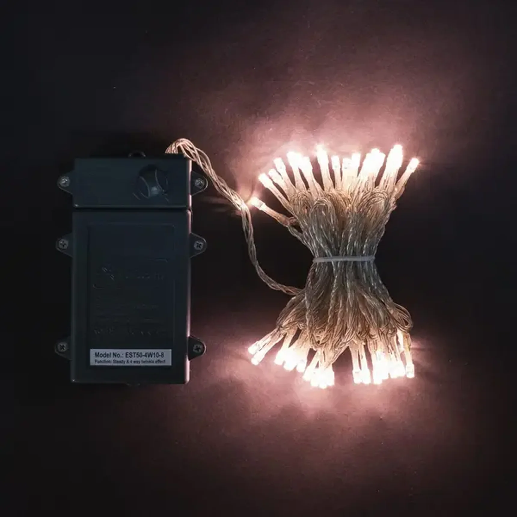 Гирлянда Нить на Батарейках с Таймером 10м Хани-Голд, 100 LED, Провод Прозрачный Силикон, IP65