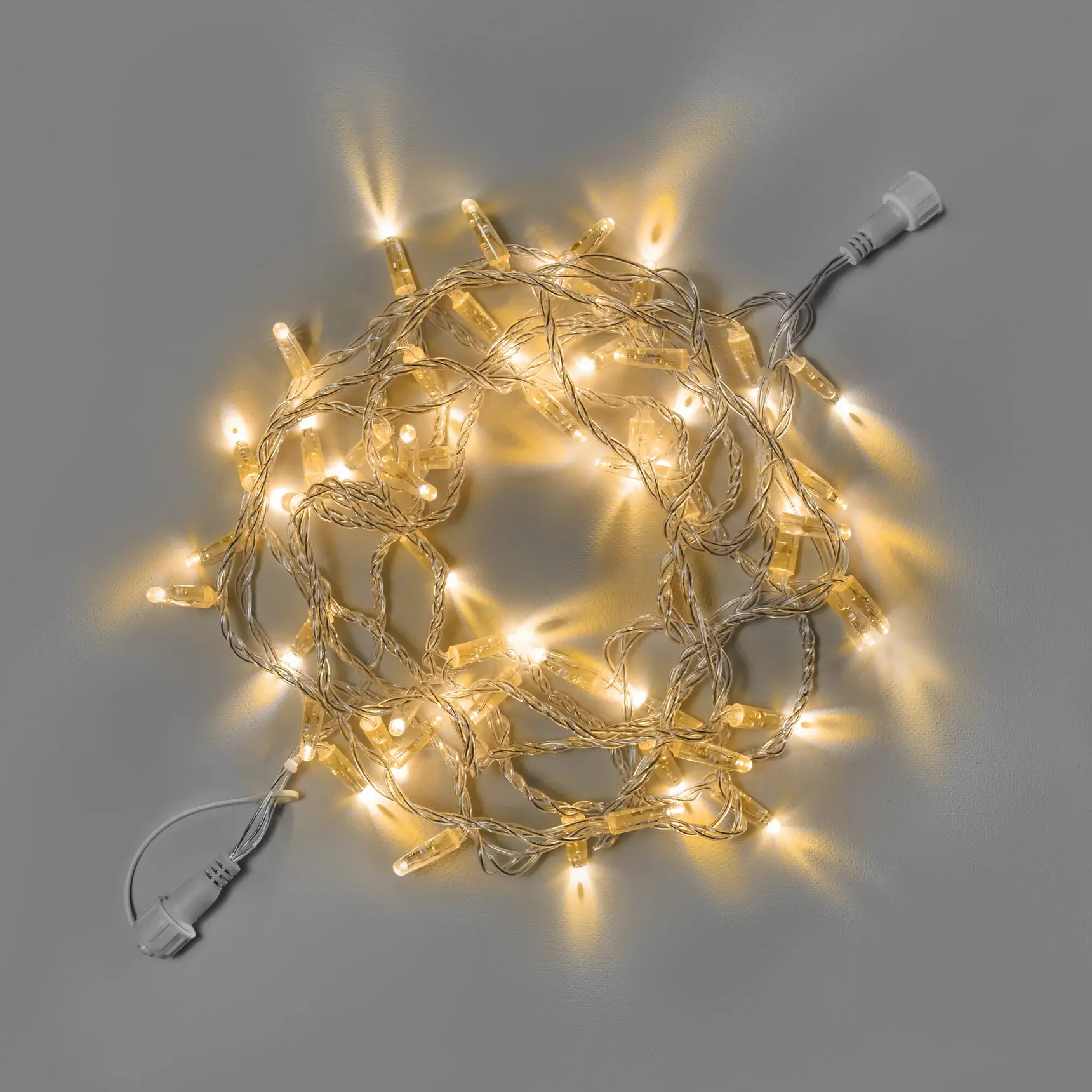 Светодиодная гирлянда INOXHUB Нить 10м, 100 LED, соединяемая, 24В, IP65, прозрачный провод, ТЁПЛАЯ БЕЛАЯ