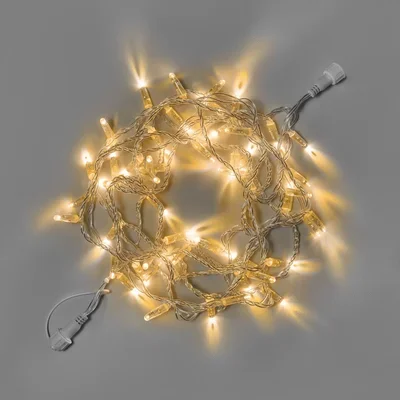 Светодиодная гирлянда INOXHUB Нить 10м, 100 LED, соединяемая, 24В, IP65, прозрачный провод, ТЁПЛАЯ БЕЛАЯ