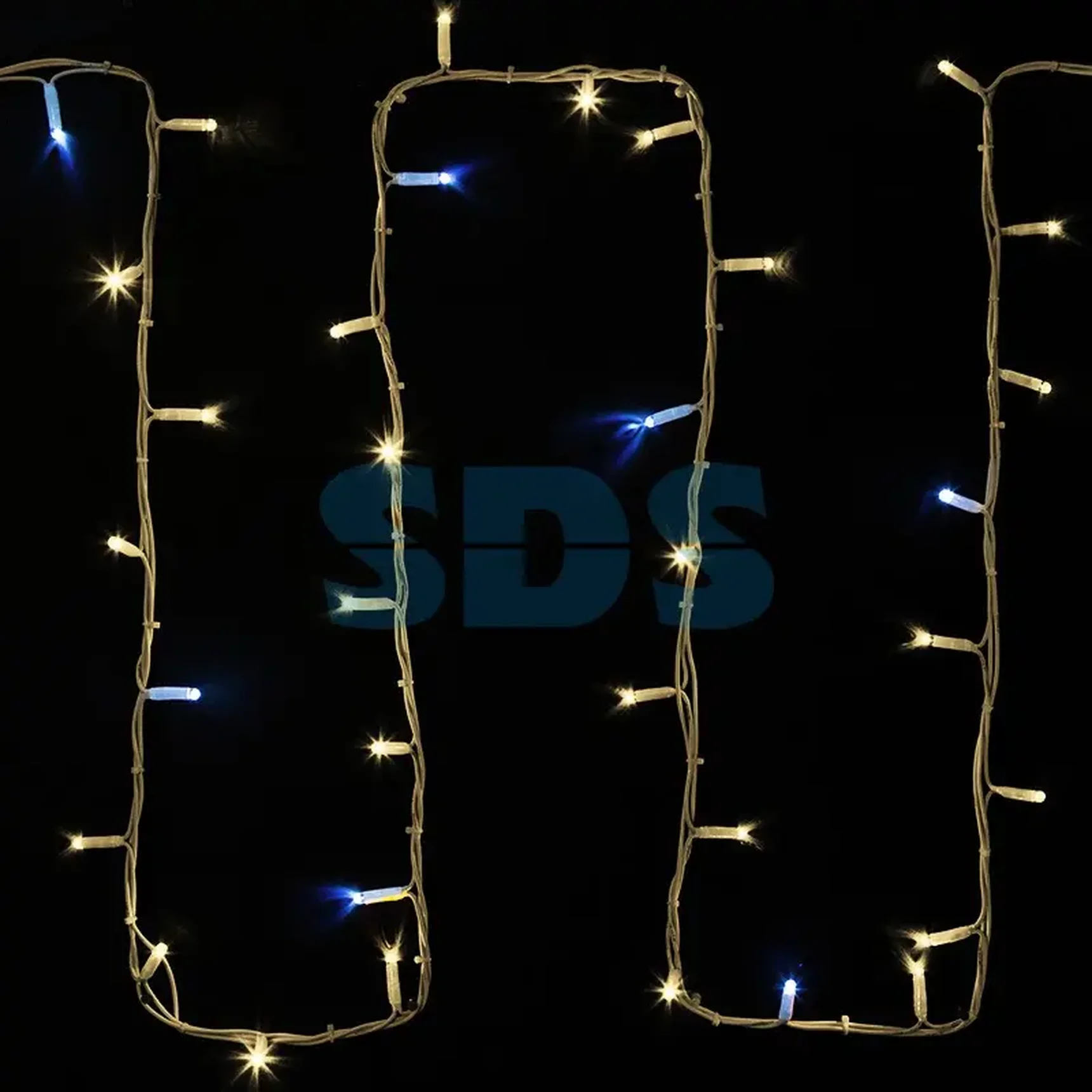 Гирлянда модульная "Дюраплей LED" 20м 200 LED белый каучук ,  мерцающий "Flashing" (каждый 5-й диод),  ТЕПЛЫЙ БЕЛЫЙ