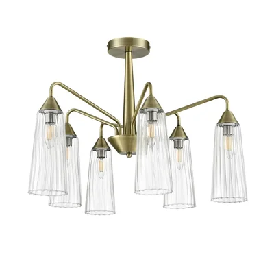 6584/6C MODERNI LN25 бронза/прозрачный, металл/стекло Люстра потолочная E14 6*40W 220V DOLIANA