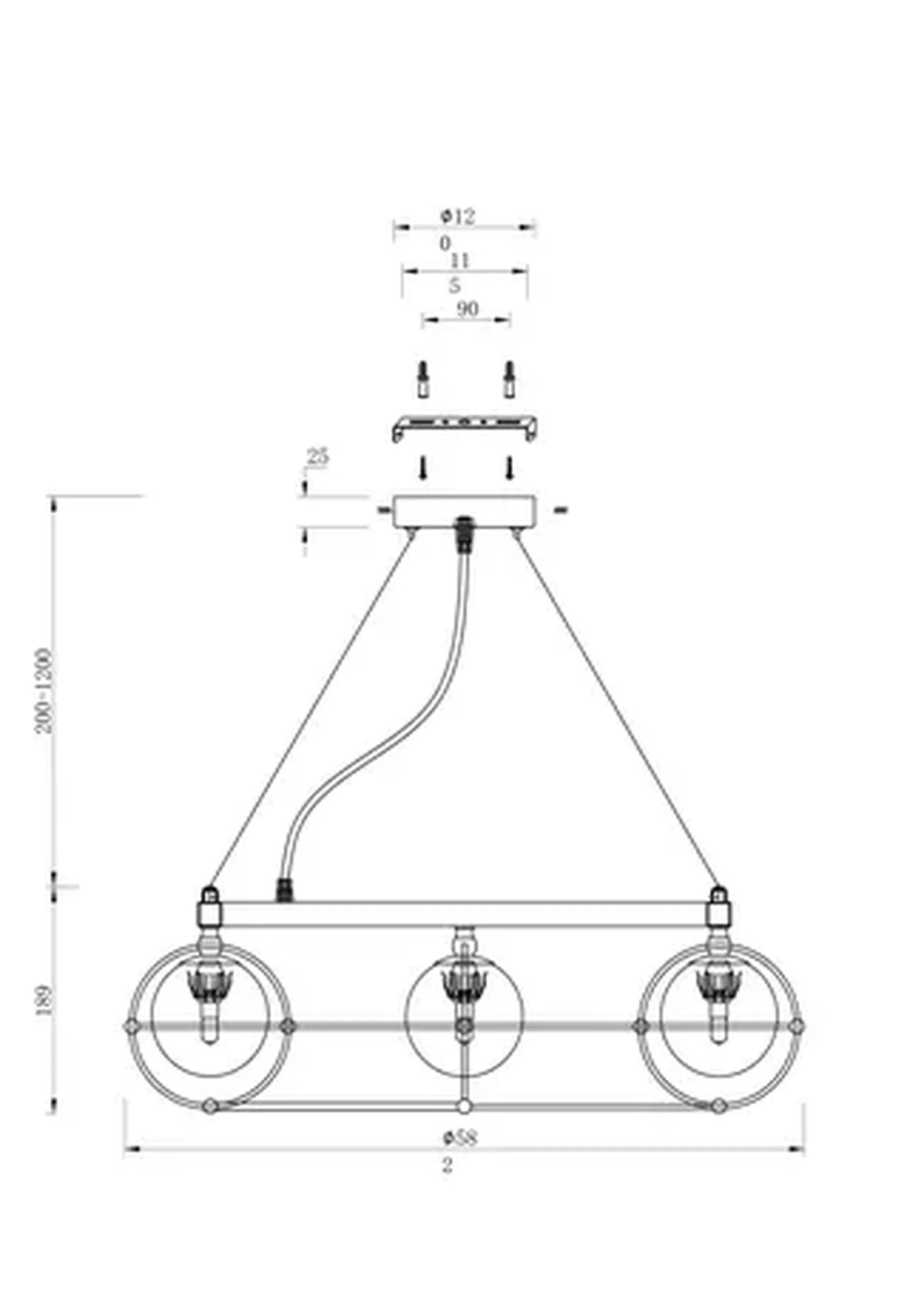 Подвесной светильник Carcass G9х8, MOD312PL-08GCH