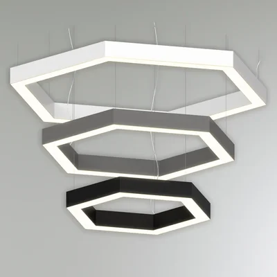 Светильник RVE-LBX-HOLE-HEXA-400 шестиугольник с отверстием 400x346x100мм