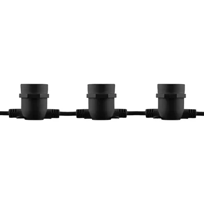 Гирлянда 230V 20 E27 черный, шаг 50cm, IP 65, 13м (3м сетевой шнур), CL50-13