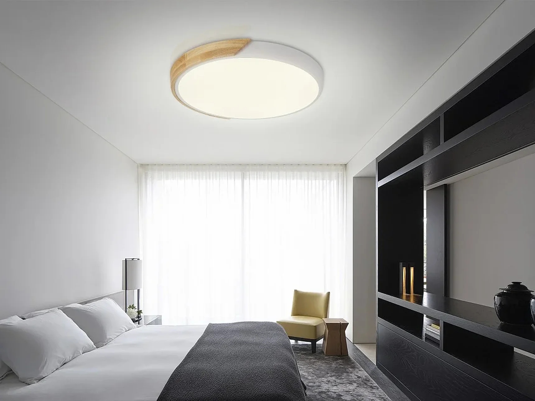 LED LAMPS 81181 Светодиодный светильник люстра с пультом ДУ, моб. приложением 120W, белый, LED 44243