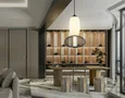 Светильник светодиодный подвесной LH11007 BK/FR черный/белый матовый 15W 3000K D220*350