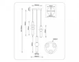 Светильник светодиодный подвесной LH11026/3 BK/SM черный/дымчатый 40W 3000K D380*1720