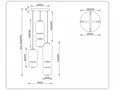 Светильник светодиодный подвесной LH11036/3 BK/MG/SM черный/мраморно-серый/дымчатый 40W 3000K D410*2050
