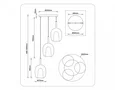 Светильник подвесной LH11156/3 BK/WH/TI черный/белый/янтарь E27*3 max 60W D425*1500