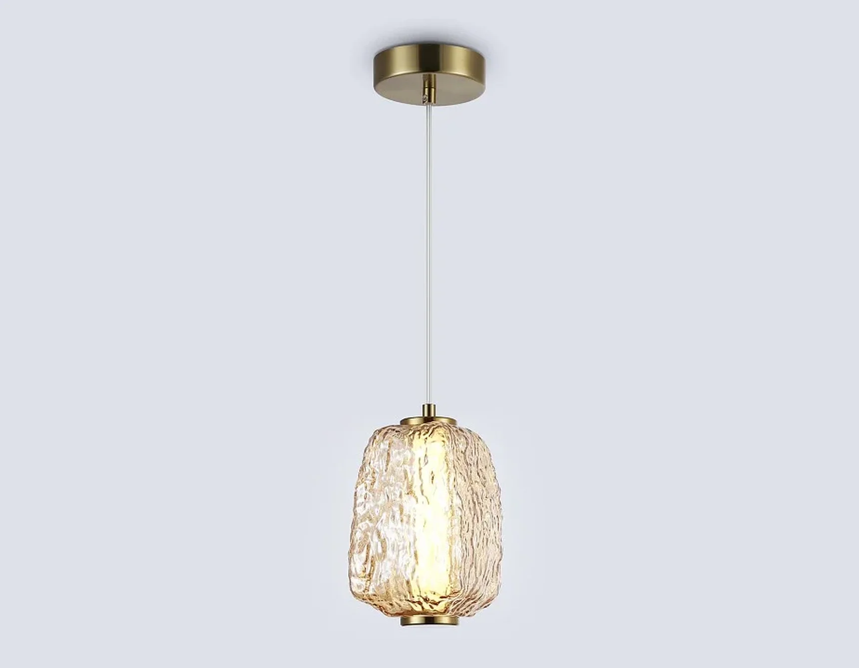 Светильник светодиодный подвесной LH30101 SB/TI бронза/янтарь 8W 3000K 140*140*1575