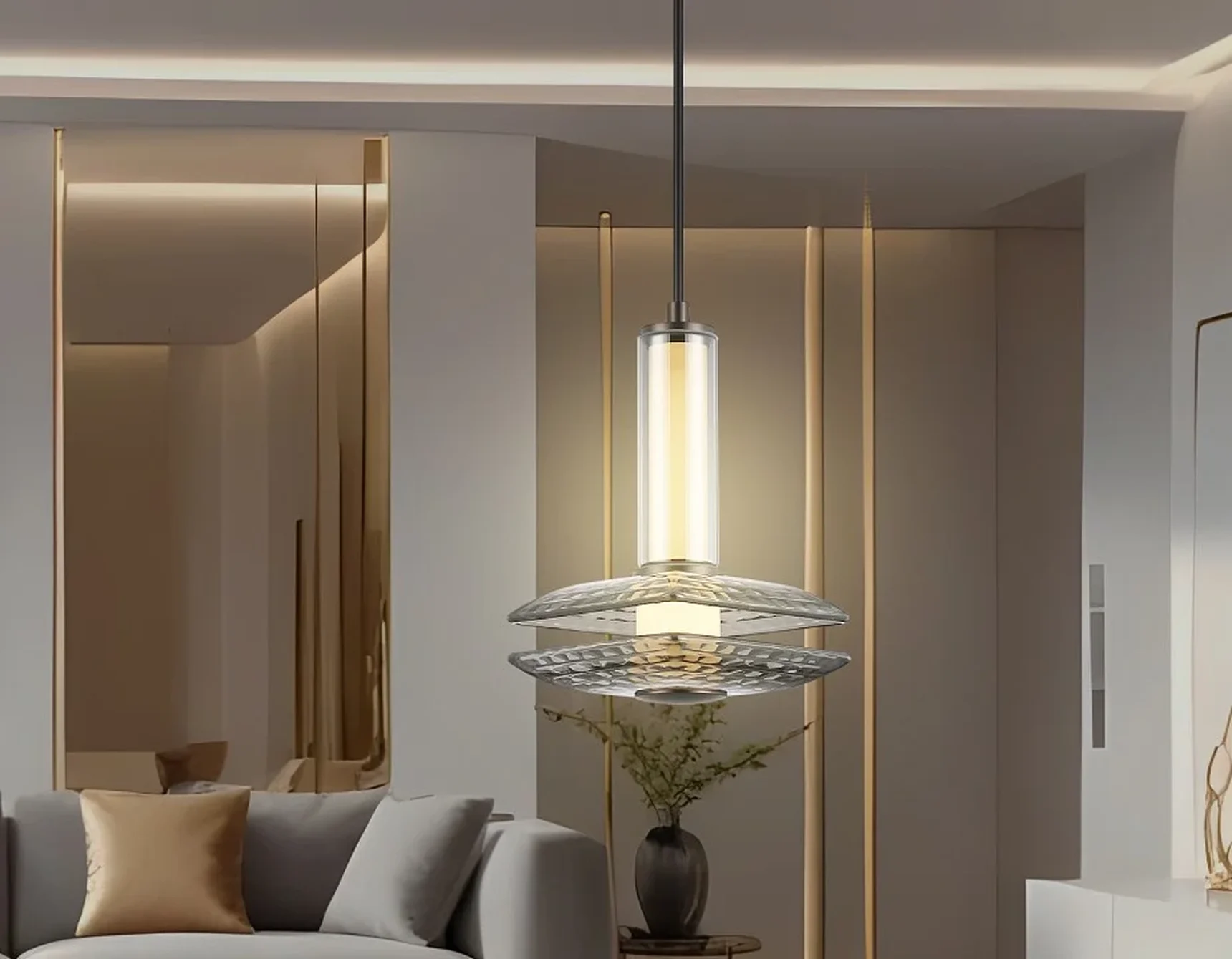Светильник светодиодный подвесной LH31003 GR/SM серый/дымчатый 10W 3000K 150*150*240