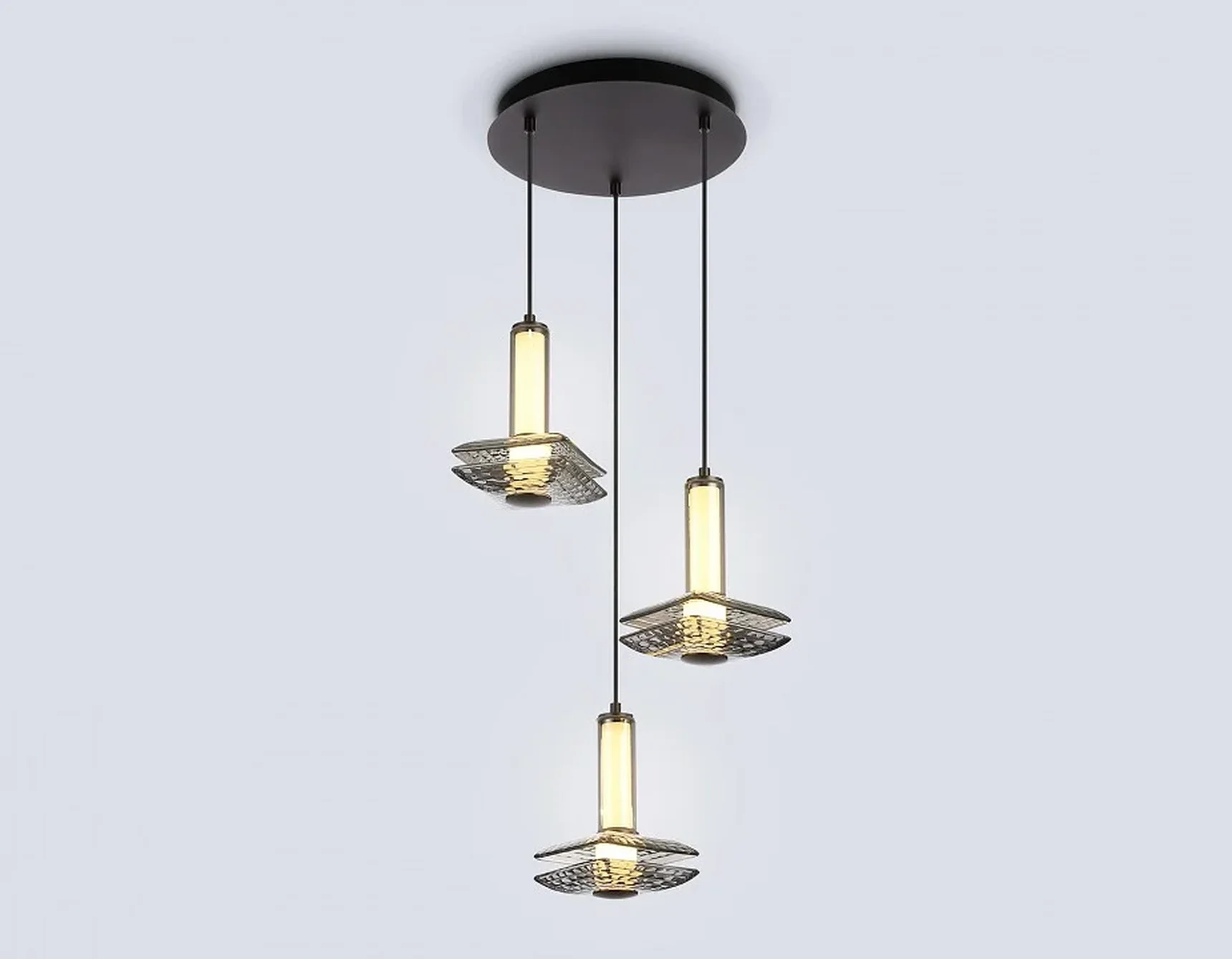 Светильник светодиодный подвесной LH31012/3 GR/SM серый/дымчатый 35W 3000K D450*1790