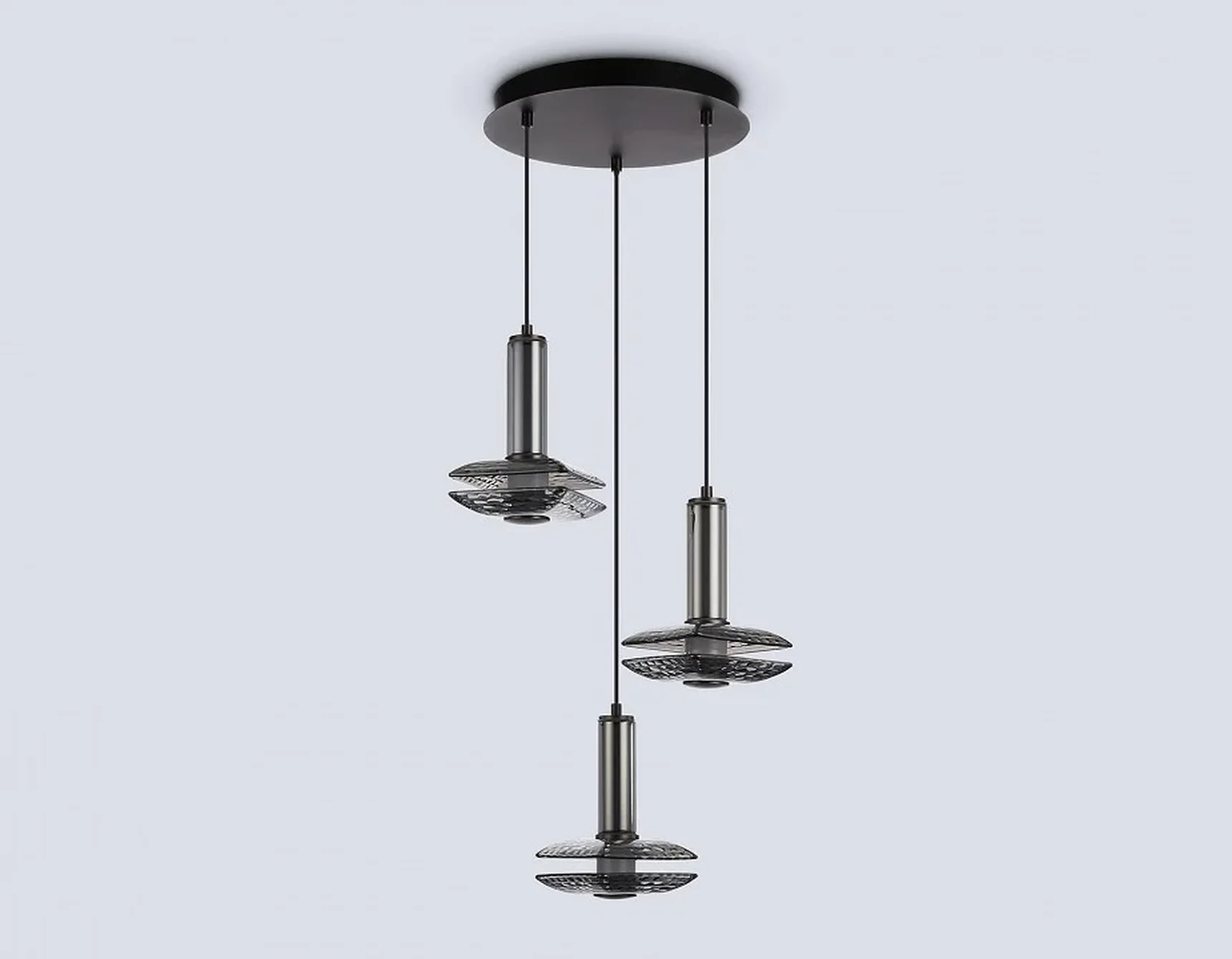 Светильник светодиодный подвесной LH31012/3 GR/SM серый/дымчатый 35W 3000K D450*1790