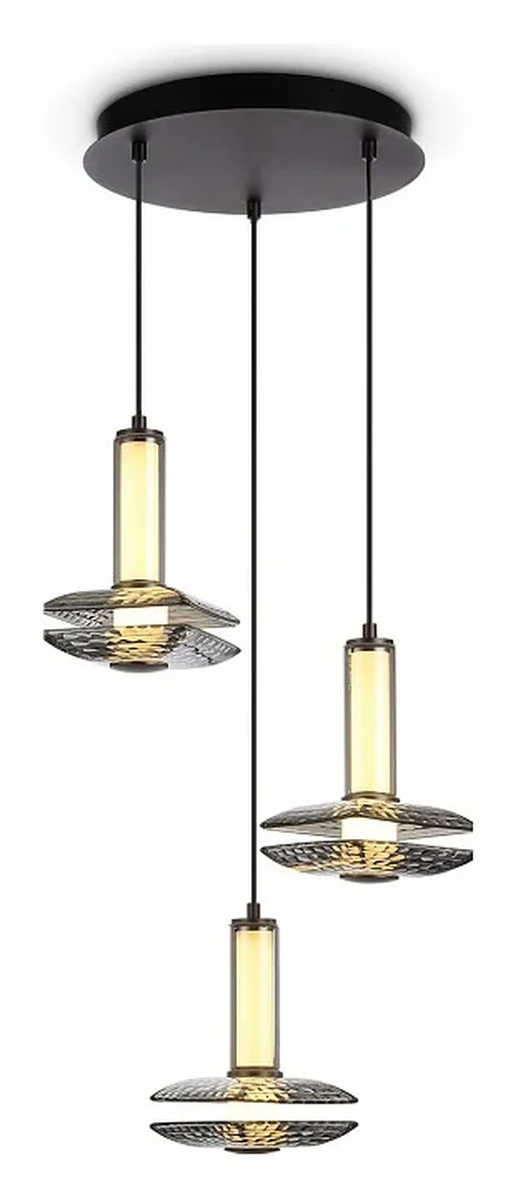 Светильник светодиодный подвесной LH31012/3 GR/SM серый/дымчатый 35W 3000K D450*1790
