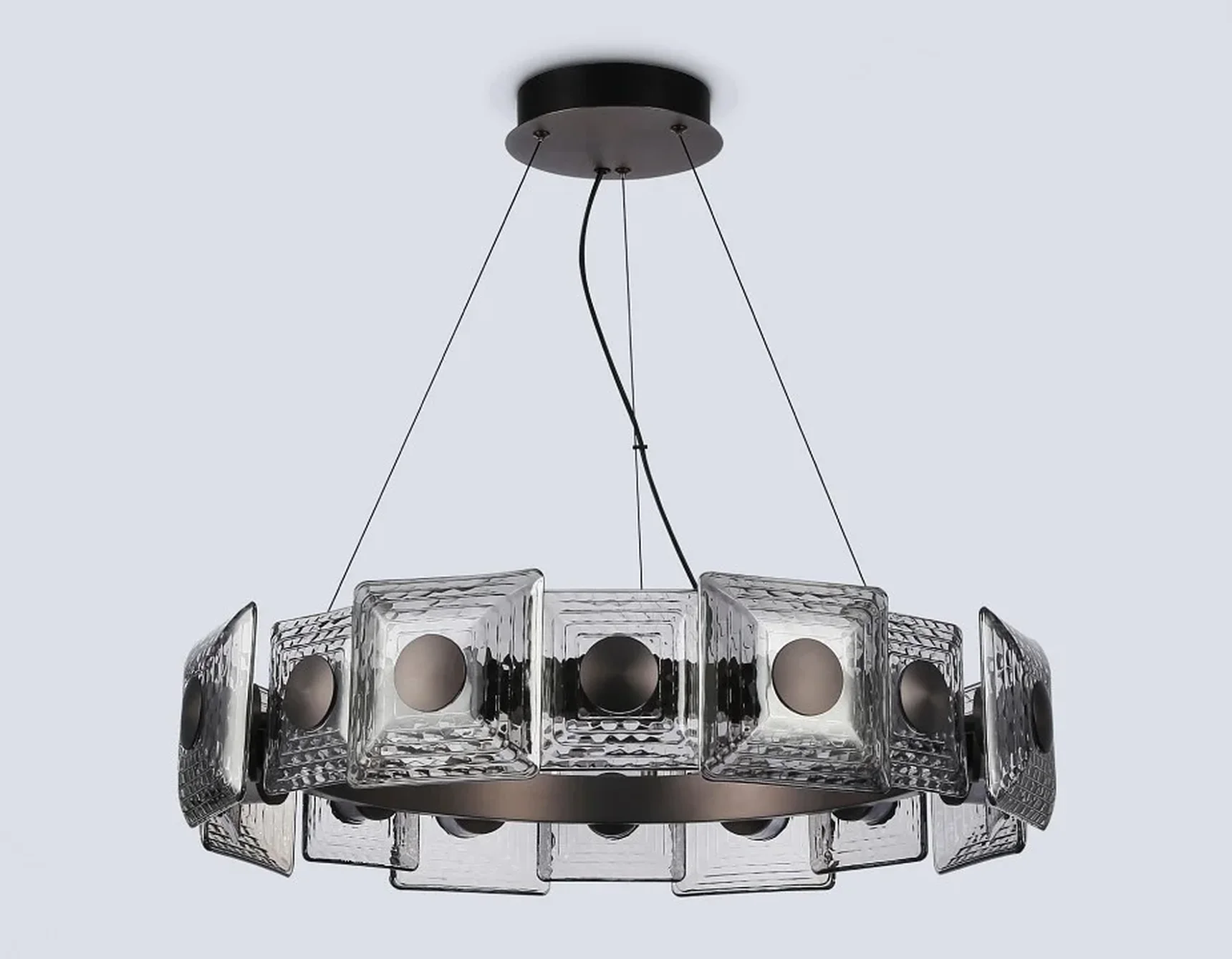 Светильник светодиодный подвесной LH31030 GR/SM серый/дымчатый 72W 3000K D700*150