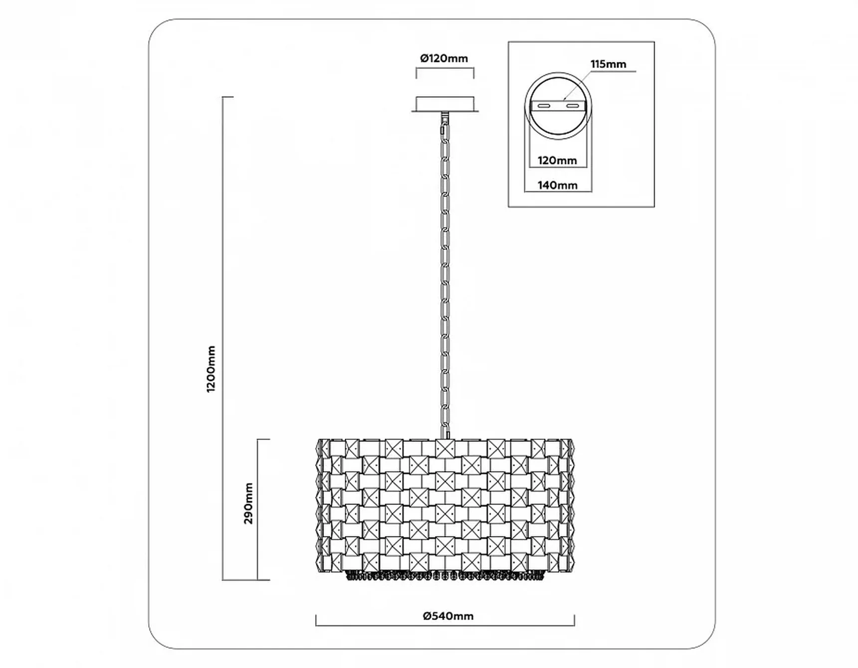 Подвесная люстра с хрусталем LH41003/12 BS/CL латунь/прозрачный E14*12 max 40W D540*290