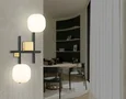 Светильник настенный LH51019/2 BK/BS/FR черный/латунь/белый матовый G9*2 max 28W 230*170*480
