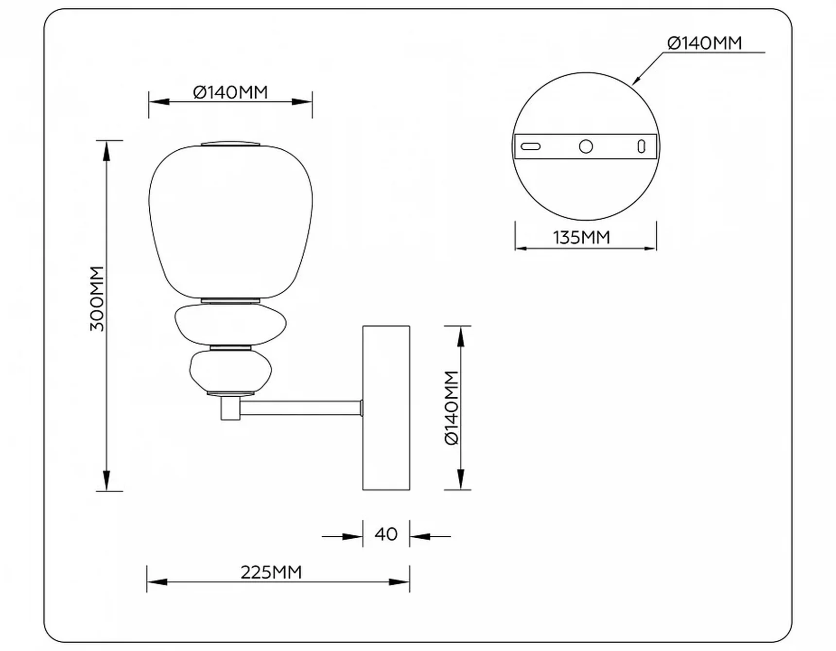 Светильник светодиодный настенный LH53168 SB/WH бронза/белый 8W 3000K 140*225*300