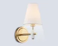 Настенный светильник с абажуром LH75047 BS/WH латунь/белый E14 max 40W 230*140*270